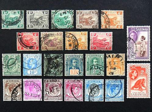 Britse koloniën - Malaya, Sarawak, Straits - kavel 23 zegels, Postzegels en Munten, Postzegels | Azië, Centraal-Azië, Ophalen of Verzenden