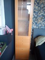 Houten Vitrinekast met Glasdeur & Lades, Huis en Inrichting, Ophalen