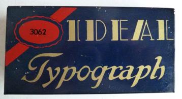 Antiek Ideal Typograph drukkerij Blik , 3062 beschikbaar voor biedingen