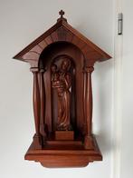 Houten kapelletje met Maria met kindje Jezus, Antiek en Kunst, Ophalen of Verzenden