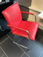 4 designer eetkamerstoelen/ stoelen Leolux, Huis en Inrichting, Stoelen, Ophalen, Zo goed als nieuw, Rood, Leer