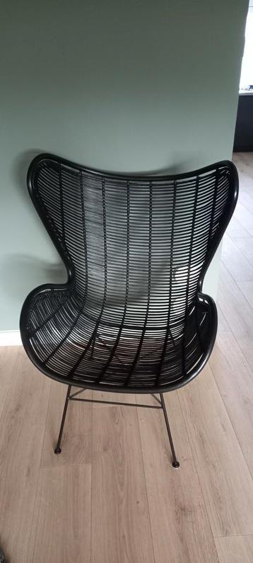 HK Living rotan egg stoel zwart