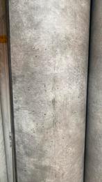 Vinyl donkergrijs grof betonlook op 2 mtr br, Ophalen, Nieuw, Grijs, Vinyl