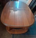 Licht eiken ovale salontafel, Ophalen, 100 tot 150 cm, 50 tot 100 cm, Zo goed als nieuw