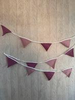 XL gehaakte vlaggenlijn slinger vlaggetjes paars oud roze, Ophalen of Verzenden, Zo goed als nieuw