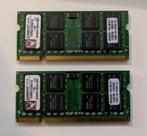 Memory - DDR2-667 Kingston 1Gb x 2, Computers en Software, RAM geheugen, Ophalen of Verzenden, DDR2, Laptop, Gebruikt