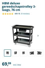 NIEUWE HBM Deluxe Gereedschapstrolley 3 Laags - 76cm, Ophalen of Verzenden, Nieuw