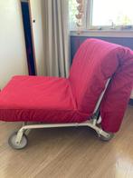 (1 persoons) slaapbank van IKEA met rode Hoes, 80 cm, Rood, Gebruikt, Eenpersoons