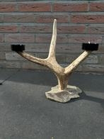 Geweikandelaar.gewei.edelhert.damhert.geweien.waxinelichtjes, Huis en Inrichting, Woonaccessoires | Kandelaars en Kaarsen, Ophalen of Verzenden