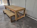 Tuintafel picknicktafel bank hout geimpregneerd hillhout, Ophalen, Nieuw, Rechthoekig, Hout