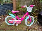 Kinderfiets 16inch Barbie thema, Fietsen en Brommers, Fietsen | Kinderfietsjes, Ophalen, Zo goed als nieuw, 16 tot 20 inch, Zijwieltjes