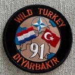 Patch RNLAF 502 en 503 SQN 5GGW Wild Turkey Diyarbakir 1991, Embleem of Badge, Nederland, Luchtmacht, Ophalen of Verzenden
