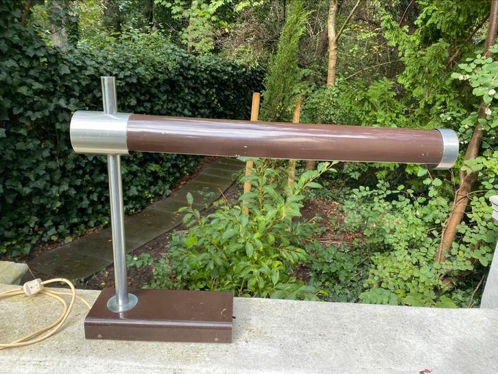 Grote metalen jaren 70 tl-lamp burolamp tafellamp bureaulamp, Huis en Inrichting, Lampen | Tafellampen, Ophalen