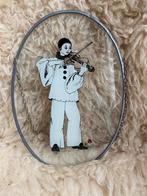 Vintage raam hanger, glas in lood Pierrot jaren ‘70, Ophalen of Verzenden, Zo goed als nieuw