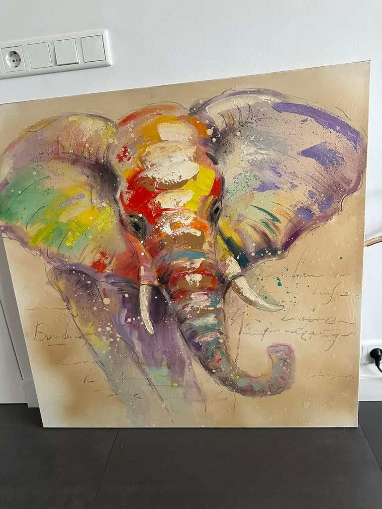 Canvas schilderij olifant, Antiek en Kunst, Ophalen
