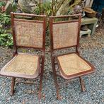 Antieke klapstoelen met webbing zitting  en rug, Ophalen