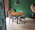 ronde eettafel mangohout, Huis en Inrichting, Tafels | Eettafels, Ophalen, Rond, Zo goed als nieuw, 100 tot 150 cm