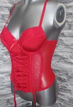 Sexy rood torselet met jarretelles 75B (valentijn), Ophalen of Verzenden, Rood, Body of Korset