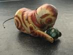 Vintage Blikken Speelgoed Poes met Bal, Antiek en Kunst, Ophalen of Verzenden