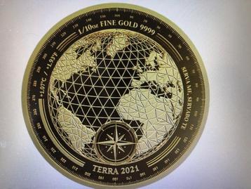 LAATSTE - 2021 Tokelau Terra - ZELDZAAM 1/10 oz gold goud beschikbaar voor biedingen