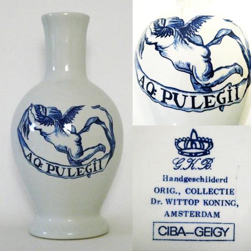Delftsblauwe Apothekerspot "Aqua Pulegii" vlooienkruid kruik, Antiek en Kunst, Antiek | Keramiek en Aardewerk, Ophalen of Verzenden
