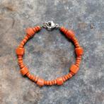 antieke bloedkoraal op staaldraad,zilver slot, Sieraden, Tassen en Uiterlijk, Antieke sieraden, Verzenden, Zilver, Armband