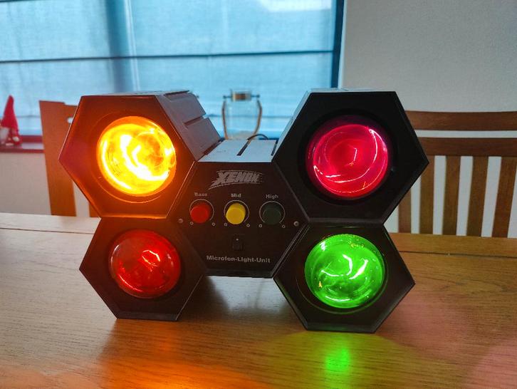 Disco lampen set op geluid 4st (Vintage), Muziek en Instrumenten, Licht en Laser, Gebruikt, Licht, Geluidgestuurd, Kleur, Ophalen