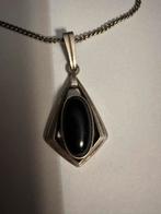 Zilveren ketting met onyx steen - 7,8 gram, Zwart, Ophalen of Verzenden, Zo goed als nieuw, Met edelsteen