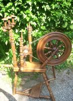 eiken spinnewiel goedwerkend spinnen schapenwol, Ophalen, Gebruikt, Spinnewiel