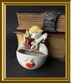Vintage porseleinen wijwatervaatje: engeltje gitaar/ luit, Ophalen of Verzenden
