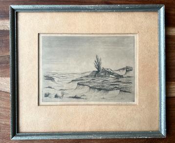 Ets landschap - gesigneerd Johan D. Scherft beschikbaar voor biedingen