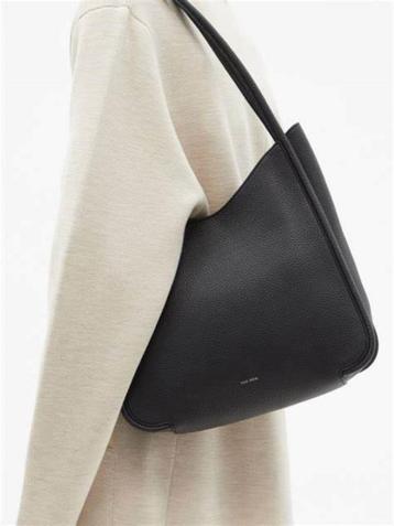 the row black leather symmetric shoulder bag handbag beschikbaar voor biedingen