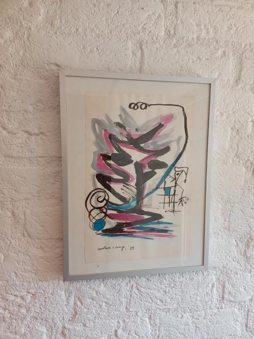 Theo Wolvecamp Aquarel Abstrakte Compositie, Antiek en Kunst, Kunst | Schilderijen | Abstract, Ophalen of Verzenden