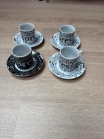 Setje Espresso Kopjes met Schotels - 4 stuks, Gebruikt, Keramiek, Ophalen of Verzenden, Overige stijlen