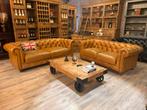 chesterfleld bankstel cognac leer