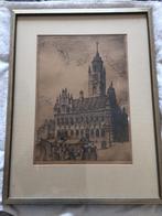 Prent Stadhuis Middelburg, Antiek en Kunst, Curiosa en Brocante, Ophalen
