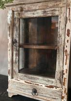 Chinees vitrinekastje hout en glas kast kastje chinese, Ophalen, Zo goed als nieuw