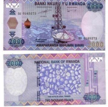 Rwanda 2,000 francs 2007 - UNC beschikbaar voor biedingen