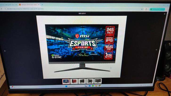 MSI Optix G251F - 24.5 inch FullHD Gaming Monitor, Computers en Software, Monitoren, Nieuw, 151 t/m 200 Hz, DisplayPort, HDMI