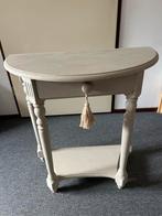 Vintage Halve Maan Console gang wandtafel Tafel - Beige, Huis en Inrichting, Ophalen, Gebruikt, Overige vormen, Hout