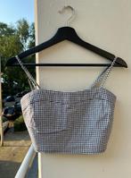 Pull & Bear Blue-White Gingham Crop Top, Blauw, Ophalen of Verzenden, Zo goed als nieuw, Maat 36 (S)