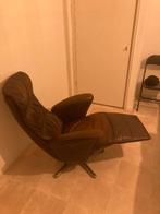 Lederen relax fauteuil, Huis en Inrichting, Fauteuils, Ophalen, Gebruikt, 75 tot 100 cm, Metaal