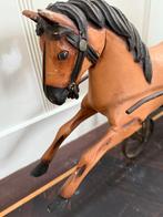 Antieke houten paard en wagen speelgoed, Ophalen of Verzenden