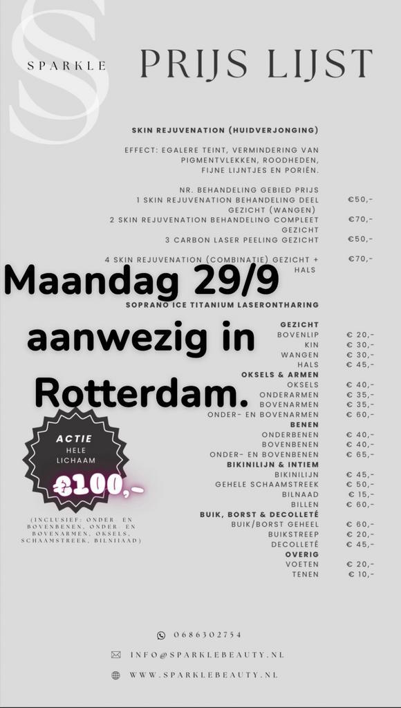 Soprano titanium ice laser; goedkoop in Rotterdam!, Diensten en Vakmensen, Schoonheidsspecialisten | Overige, Ontharing, Komt aan huis