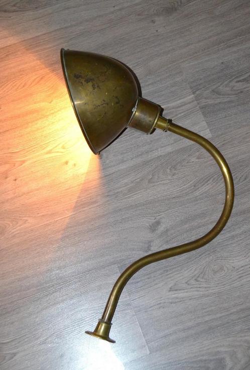 Oude XXL Gooseneck wandlamp - Art-Deco / Industrieel, Huis en Inrichting, Lampen | Wandlampen, Gebruikt, Metaal, Ophalen of Verzenden