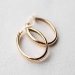 Vintage 9K gouden chunky oorbellen earrings ovaal, Ophalen of Verzenden, Zo goed als nieuw, Met edelsteen, Goud
