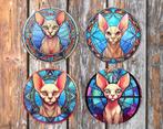 Sphynx Glas in Lood onderzetters met houder rond, Ophalen of Verzenden, Zo goed als nieuw, Glas of Kopje