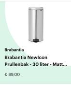 Brabantia NewIcon Prullenbak - Zo goed als nieuw!, Ophalen, Met pedaal, 50 tot 75 cm, Rvs