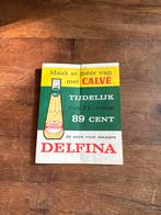 Vintage Calvé Delfina Reclamefolder, Verzamelen, Ophalen of Verzenden, Gebruikt, Reclamebord
