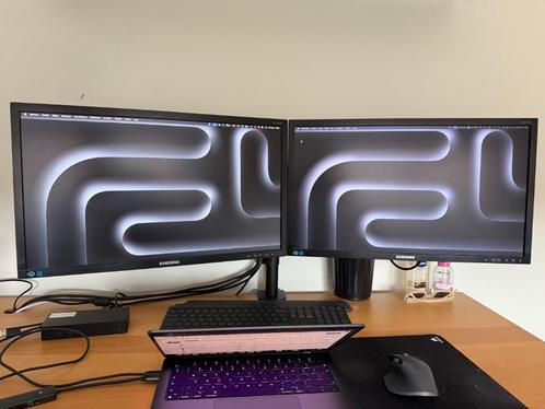 Monitor samsung 2 schermen + arm, Computers en Software, Monitoren, Zo goed als nieuw, 60 Hz of minder, DisplayPort, HDMI, Gaming